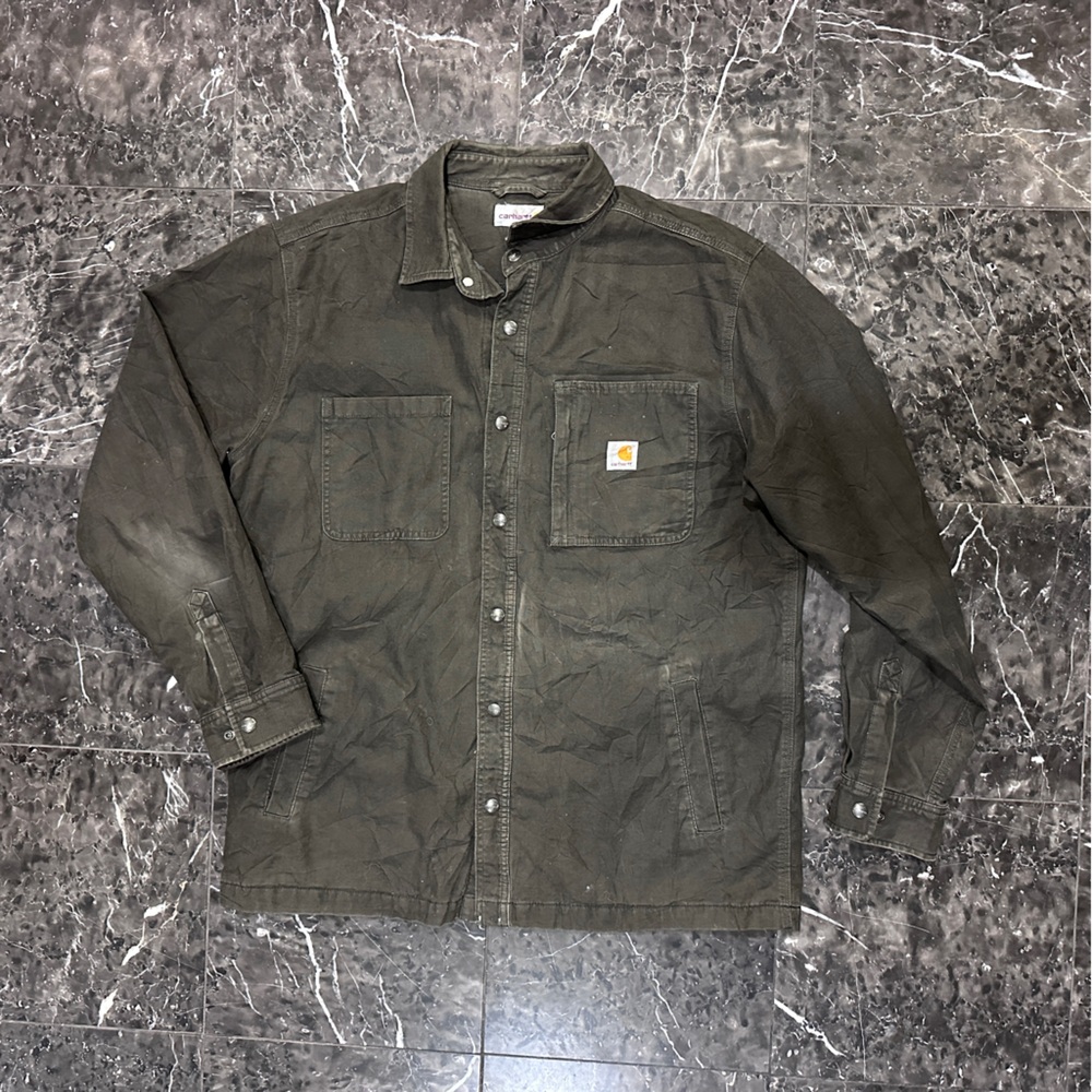 Carhartt Men’s Insulated Blanket Lined Work Jacket Olive Brown Size L